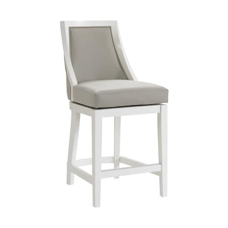 Ellie Counter Height Stool With Back, White, 2PK